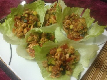 Dinner_Salat-Wraps mit Putenhack
