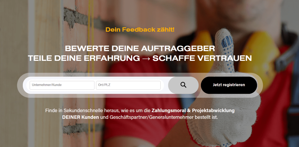 Handwerker drehen den Spieß um: Neues Bewertungsportal ermöglicht Handwerkern, ihre Auftraggeber zu&nbsp;bewerten